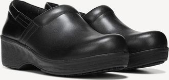 Dr. Scholls Dynamo E7159M1001 Clog Black Leather SR Work Shoe HAWK217