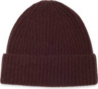 Nordstrom Rack Cashmere Ribbed Beanie in Burgundy Fudge at Nordstrom Rack