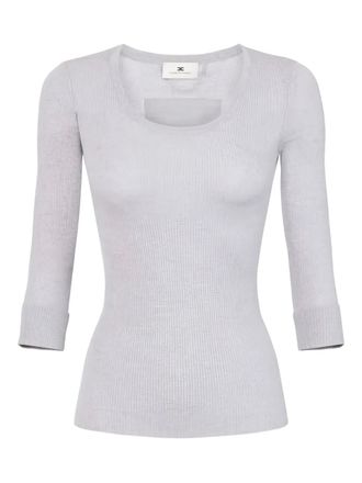 Elisabetta Franchi Top a coste - Grigio