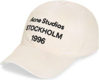 Acne Studios Carliy 1996 Baseball Hat in Dusty White at Nordstrom