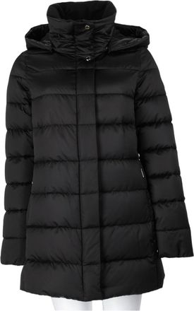 Moorer Black Quilted High-Collar Polyester-Blend Down Coat