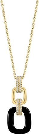 Effy Onyx & Diamond Link Pendant Necklace - 0.14ct. in Black at Nordstrom Rack