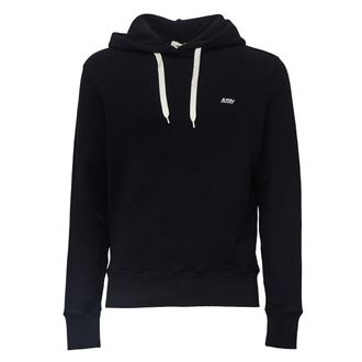 Autry Cotton Jersey Hoodie with Ribbed Detailing and Logo Embroidery