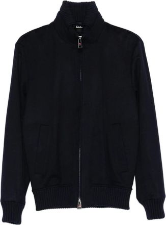 Kired Zip-through Jacket - Heren - Vesten - Blauw - L - Wol - Truien & Vesten