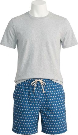 Faherty Shorelite Active Short 7 In Navy Block Palm