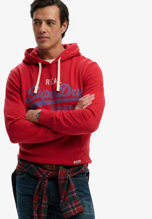 Superdry Kapuzensweatshirt SUPERDRY VL CLASSIC HOOD, Herren, Gr. XXL, base rot, angeraute Sweatware, Obermaterial: 100% Baumwolle, bedruckt, regular fit normal