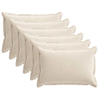 vidaXL Funda De Almohada 6 Uds. Houten Crema 50 X 75 Cm Tela Chenille Vidaxl
