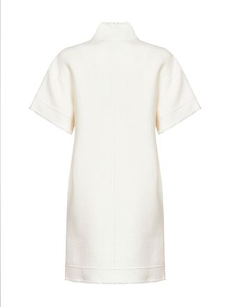 Max Mara Virgin Wool Mini Dress - White