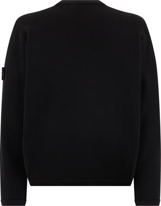 Stone Island Cotton Crew Neck Sweatshirt - Black