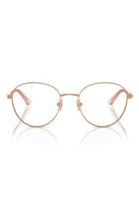 Jimmy Choo London 50mm Small Round Optical Glasses in Rose Gold /Demo Lens at Nordstrom