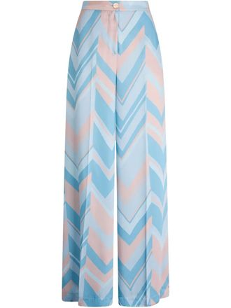 Liu Jo chevron print palazzo trousers - Blue