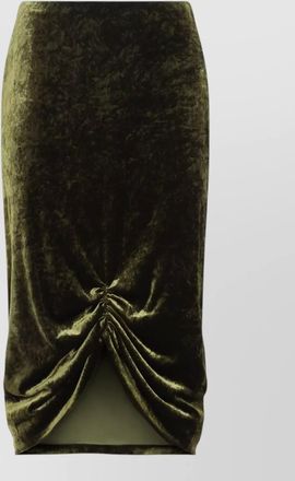 Valentino midi skirt ruched detail velvet texture