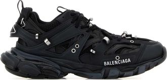 Balenciaga Black Rubber And Fabric Track Piercieng Sneakers