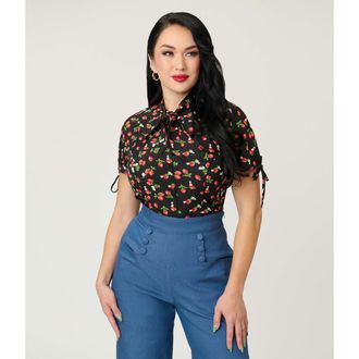 Unique Vintage Chita Blouse in Black & Berry Print at Nordstrom, Size X-Small