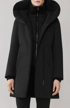Soia & Kyo Camelia Water Repellent 700 Fill Power Down Coat in Black at Nordstrom, Size Xx-Small