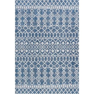 Jonathan Y Designs Kafel Bohemian Indoor/Outdoor Area Rug in Blue/ivory at Nordstrom, Size 5Ft 0In X 8Ft 0In
