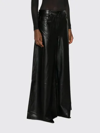 Norma Kamali Pantaloni palazzo wide leg in pelle sintetica a vita media