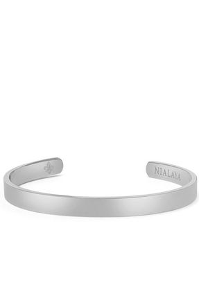 Nialaya Open Cuff Bangle in Silver at Nordstrom, Size X-Large