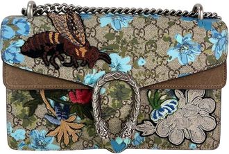 Gucci Brown GG Supreme Canvas Blooms Print Embroidered Medium Dionysus Shoulder Bag (Authentic Pre-Loved)