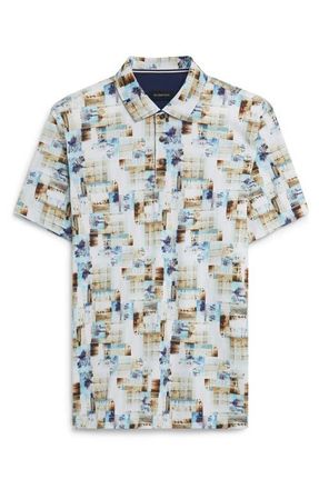 Bugatchi Digital Photo Print Polo in Sand at Nordstrom, Size Medium
