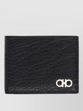 Ferragamo textured finish compact leather cardholder wallet