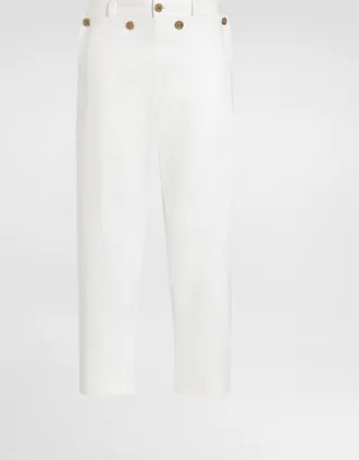 Dolce & Gabbana Cotton Trousers - Man Denim White 44