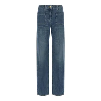 Elisabetta Franchi Dames, Jeans, Blauw, Maat: W27 Katoen