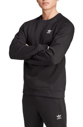 adidas Originals Trefoil Essentials Crewneck Sweatshirt in Black at Nordstrom, Size Xx-Large