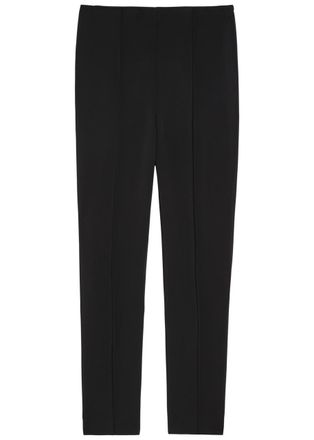 R&oacute;he Pintuck Cigarette-leg Woven Trousers - Black - 34 (UK6 / XS)