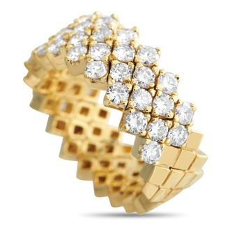 Luxury Bazaar 18K Yellow Gold 1.25ct Diamond Grid Ring MF13-031726