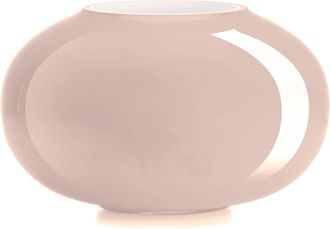 IVV pandora vase h-18 diam 30 cm t/f encased exterior peach interior milk white