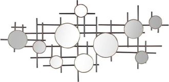 Beliani Beliani - Moderna Decorazione da Parete a 10 Specchi 113 x 55 cm in Metallo Nero e Oro Ibos