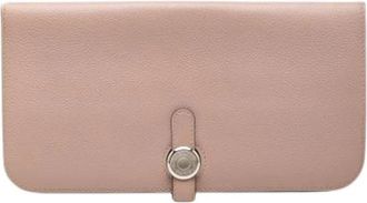 Herm&egrave;s Tweedehands leren portemonnees - Dames - Vintage Accessoires - Roze - ONE Size - Vintage