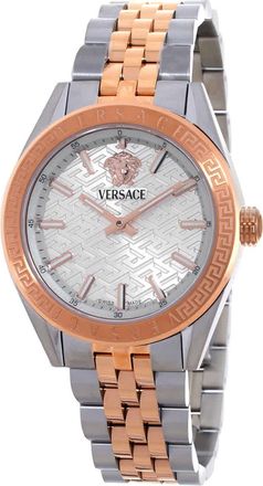 Versace V-Code Quartz Silver Dial Ladies Watch VE8I00624
