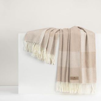 Lands Downunder Hampton Plaid Herringbone Throw in Dune at Nordstrom