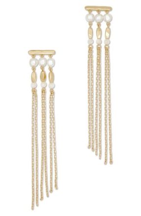 Ramy Brook Viona Mother-of-Pearl Linear Drop Earrings in Gold at Nordstrom