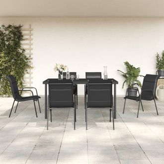 vidaXL Furniture Limited - Juego De Comedor Para Jard&iacute;n 7 Piezas Acero Y