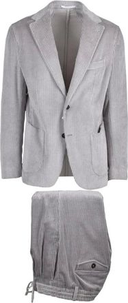 Eleventy Heren, Pakken, Grijs, Maat: XL Corduroy