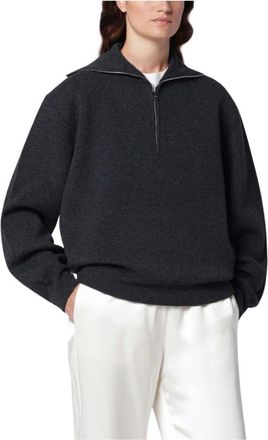 R&oacute;he Turtleneck met dubbele ritssluiting - Dames - Sweatshirts & Hoodies - Grijs - Maat: 2XS Wol