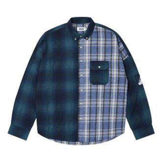 Palace SS26 Patchy Flannel Shirt Blue P30SHT005