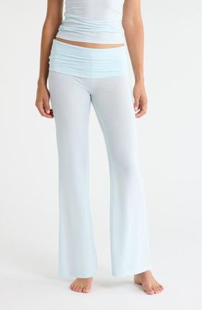 Open Edit Dreamy Rib Pajama Pants in Blue Saltwater at Nordstrom, Size X-Small