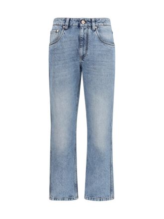 Brunello Cucinelli Womens Denim Pants Iconic Blue Cotton Jean