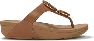 FitFlop Fitflop Womens Lulu Marbled-Stone Toe Post in Deep Tan