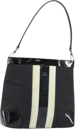 Gucci Pre-owned Shoulder Bags, female, Black, Size: ONE SIZE Pre-owned Coated Canvas Shoulder Bag
