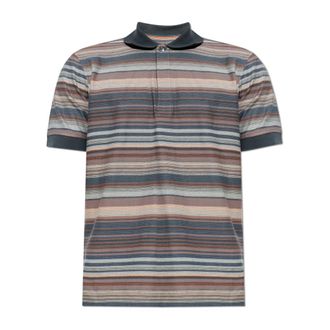 Paul Smith Polo Shirts, male, Gray, Size: 2XL Striped Pattern Polo Shirt