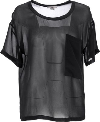 Helmut Lang Helmut Lang doorschijnende Ghost top in zwarte zijde
