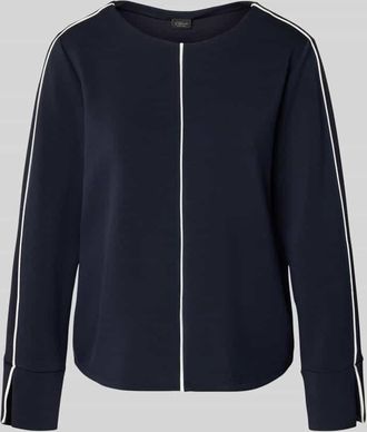 s.Oliver Black Label Regular Fit Sweatshirt mit Kontrastn&auml;hten in Marine, Gr&ouml;&szlig;e 34