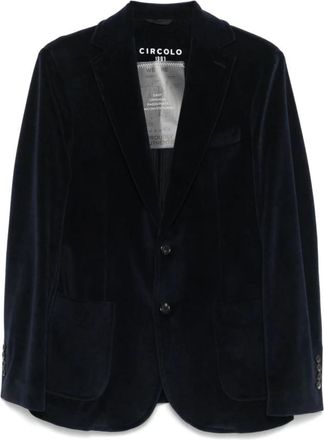 Circolo 1901 Velours Jas met Revers - Heren - Blazers - Blauw - S - Katoen - Jassen