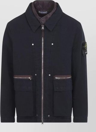 Stone Island padded single-breasted field jacket