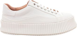 Jil Sander Witte Canvas Sneakers Elegante Stijl - Dames - Sneakers - Wit - 40 EU - Schoenen